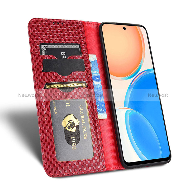 Leather Case Stands Flip Cover Holder C06X for Huawei Honor X8 4G