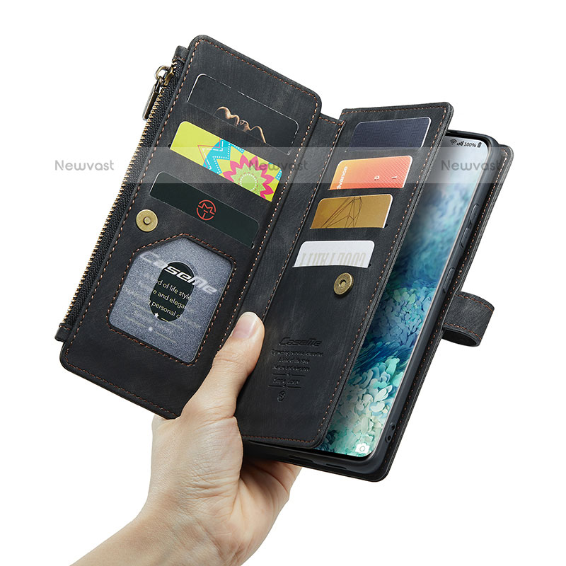 Leather Case Stands Flip Cover Holder C07S for Samsung Galaxy S20 Plus