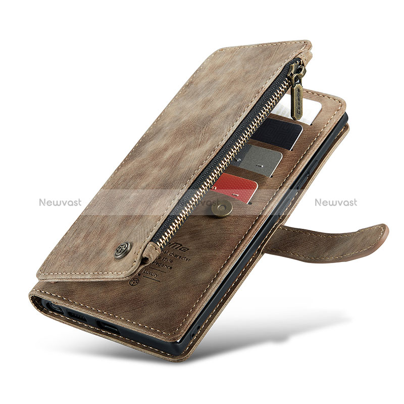 Leather Case Stands Flip Cover Holder C07S for Samsung Galaxy S24 Ultra 5G