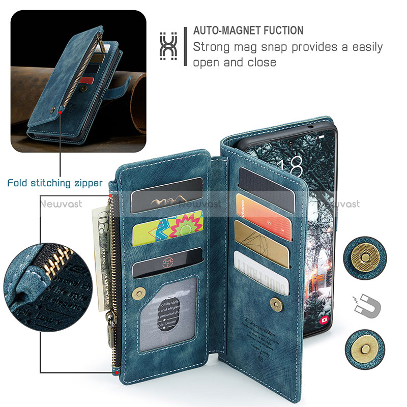 Leather Case Stands Flip Cover Holder C07S for Samsung Galaxy S25 5G