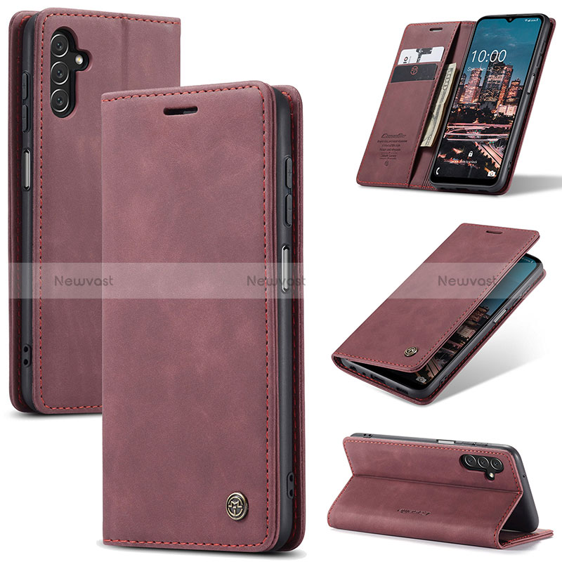 Leather Case Stands Flip Cover Holder C10S for Samsung Galaxy A04s