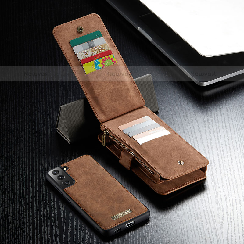 Leather Case Stands Flip Cover Holder C12S for Samsung Galaxy S21 5G