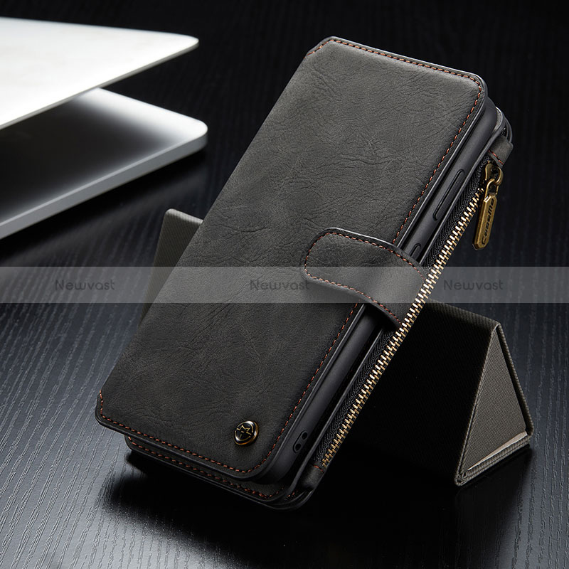 Leather Case Stands Flip Cover Holder C12S for Samsung Galaxy S24 5G