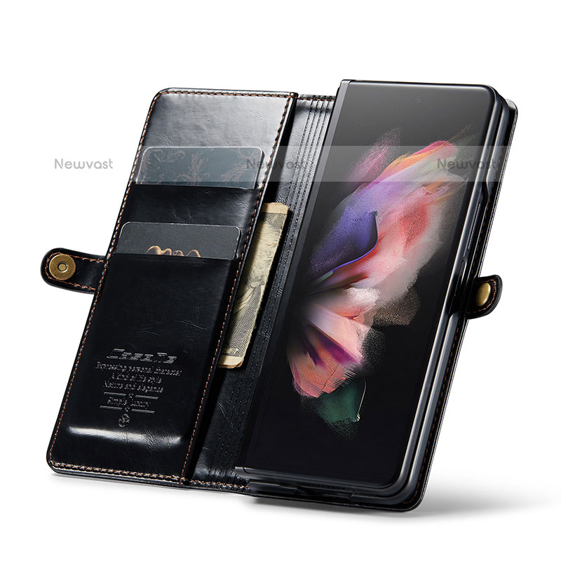 Leather Case Stands Flip Cover Holder CS2 for Samsung Galaxy Z Fold3 5G