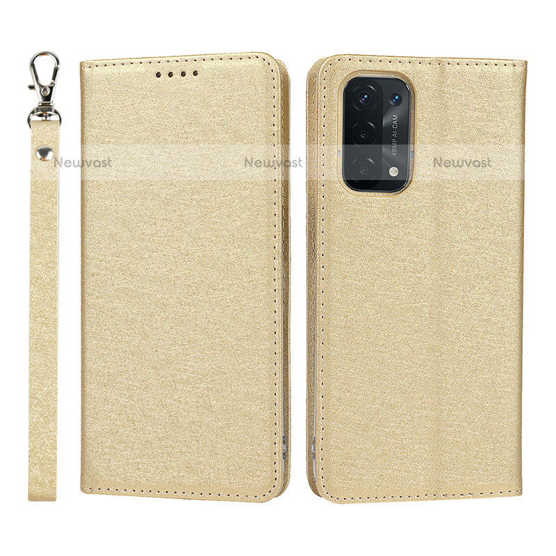 Leather Case Stands Flip Cover Holder D01T for OnePlus Nord N200 5G
