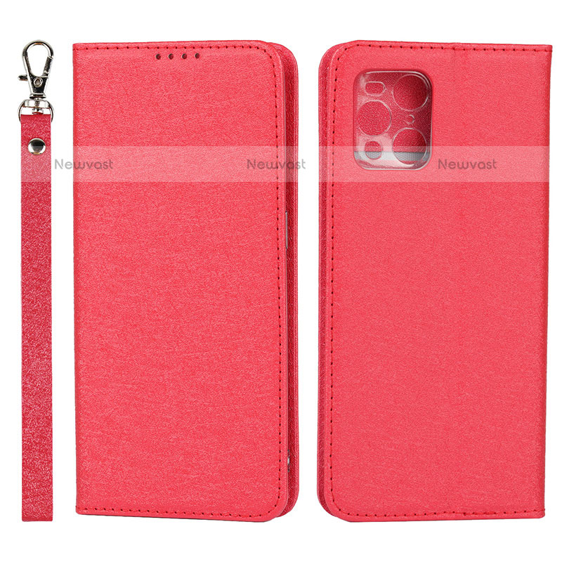 Leather Case Stands Flip Cover Holder D01T for Oppo Find X3 Pro 5G Red