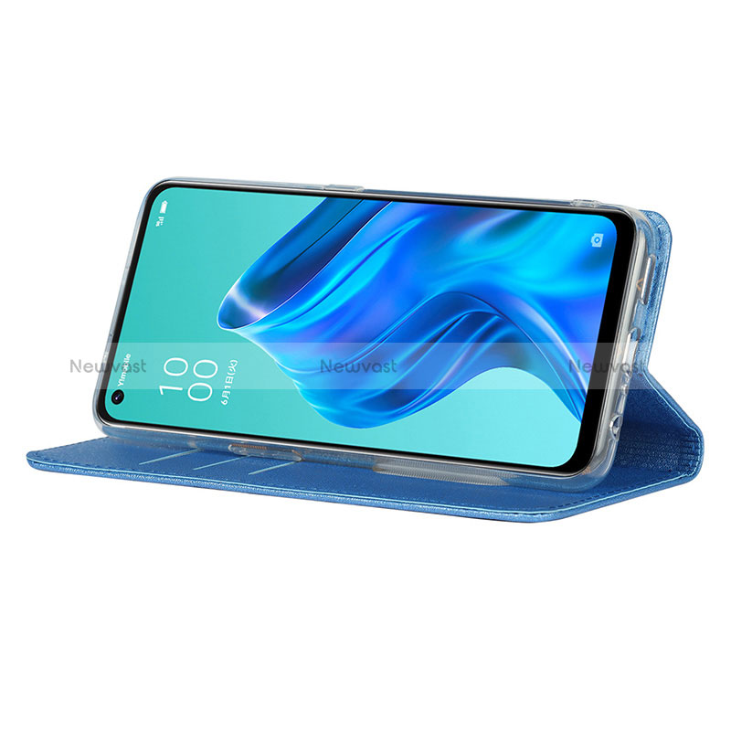 Leather Case Stands Flip Cover Holder D01T for Oppo Reno5 A