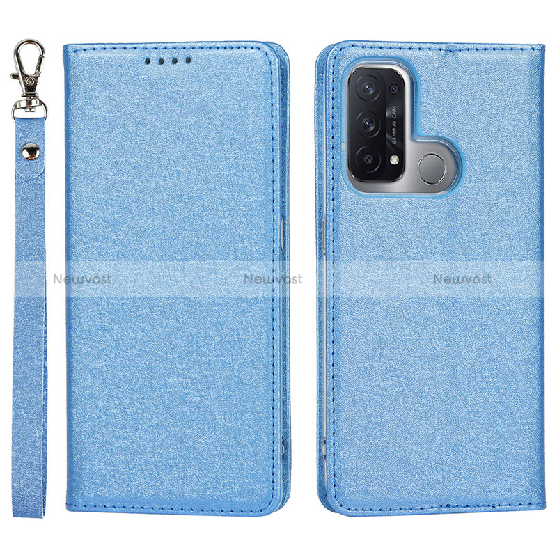 Leather Case Stands Flip Cover Holder D01T for Oppo Reno5 A