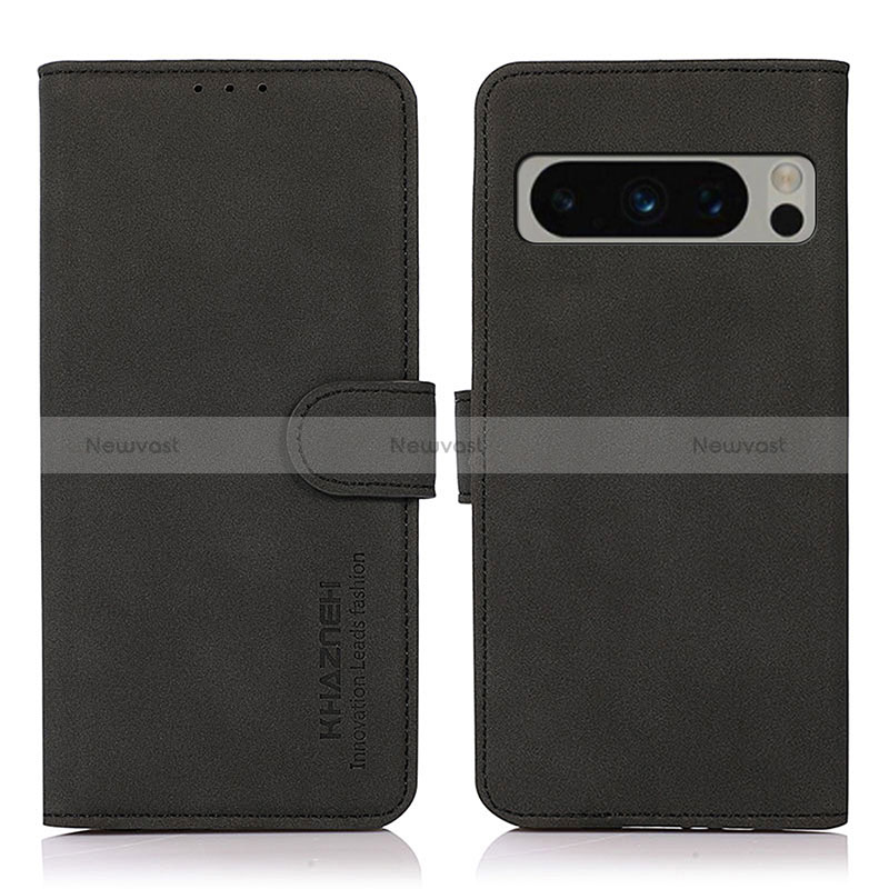 Leather Case Stands Flip Cover Holder D01Y for Google Pixel 8 Pro 5G Black