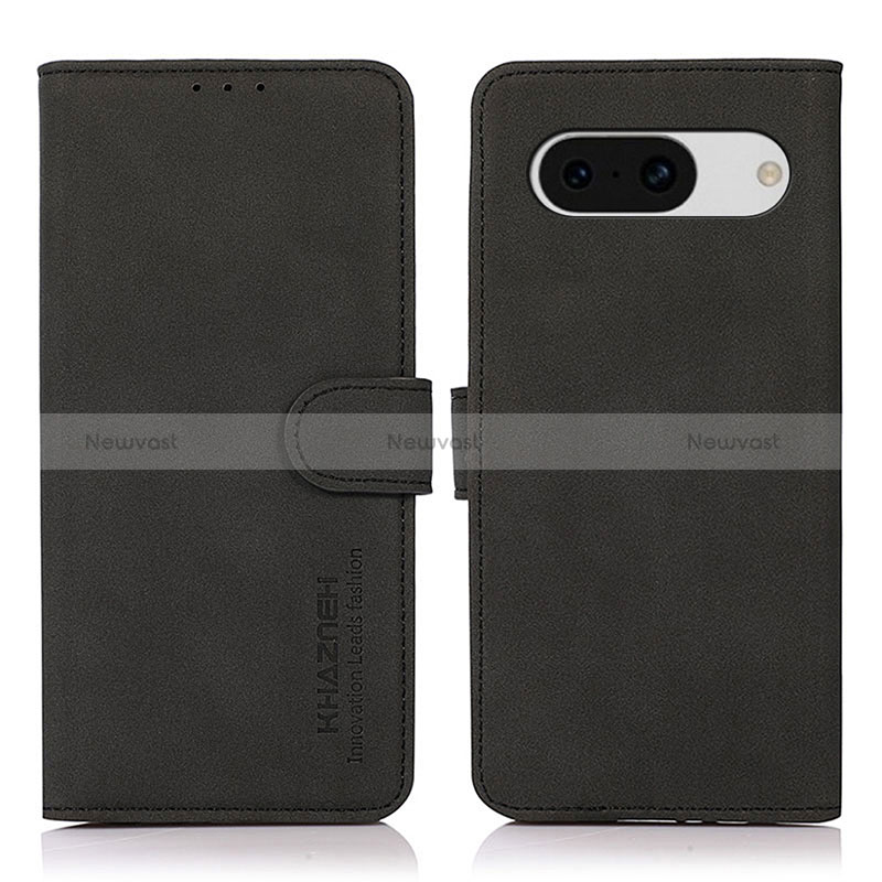 Leather Case Stands Flip Cover Holder D01Y for Google Pixel 8a 5G Black