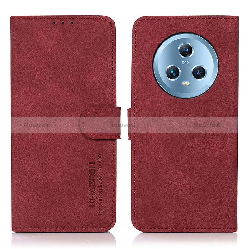 Leather Case Stands Flip Cover Holder D01Y for Huawei Honor Magic5 5G Red