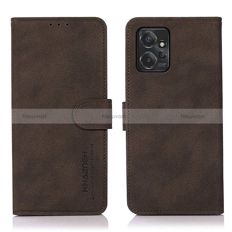 Leather Case Stands Flip Cover Holder D01Y for Motorola Moto G Power 5G (2023) Brown