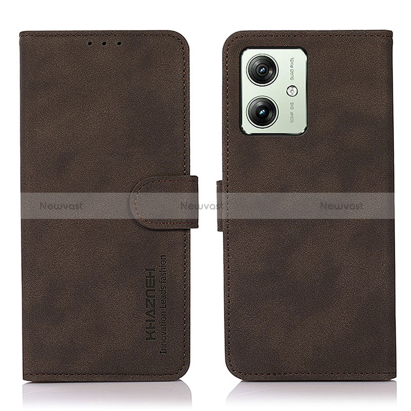 Leather Case Stands Flip Cover Holder D01Y for Motorola Moto G54 5G