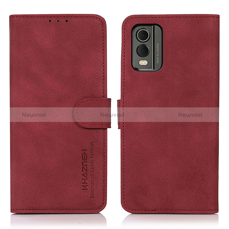 Leather Case Stands Flip Cover Holder D01Y for Nokia C32 Red