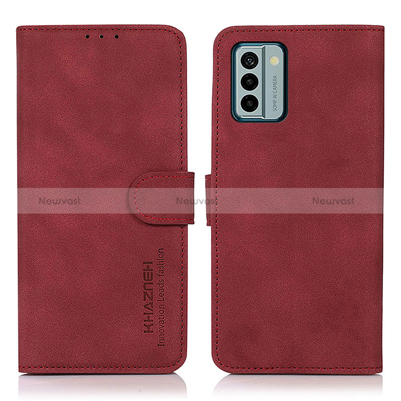 Leather Case Stands Flip Cover Holder D01Y for Nokia G22 Red