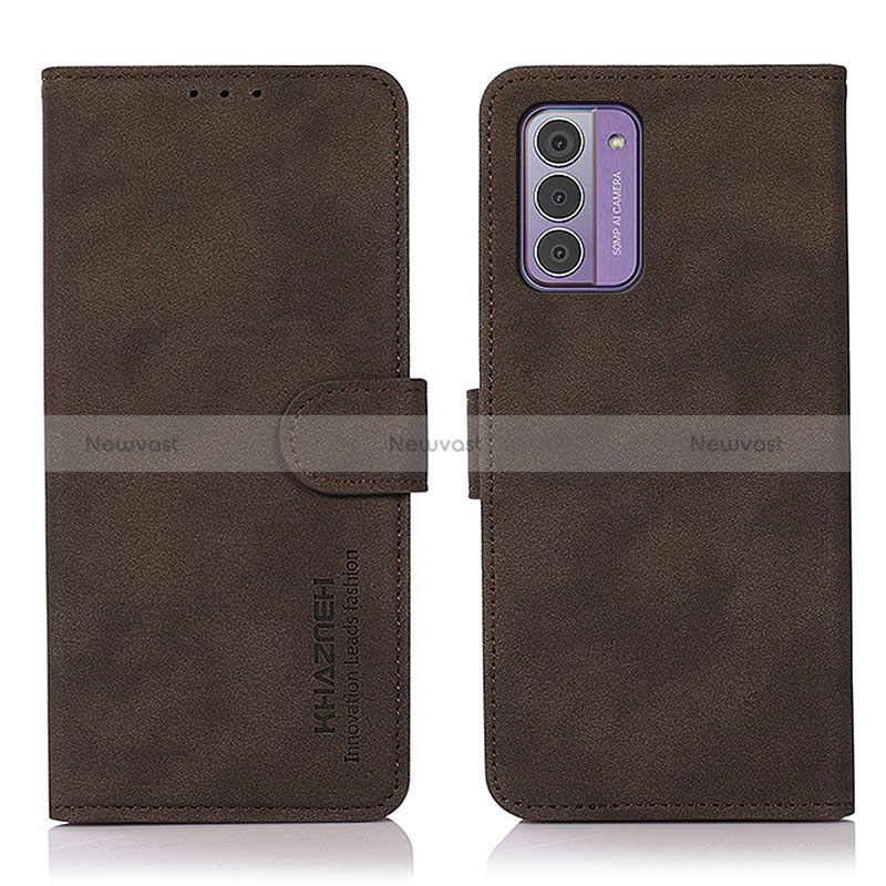 Leather Case Stands Flip Cover Holder D01Y for Nokia G310 5G Brown