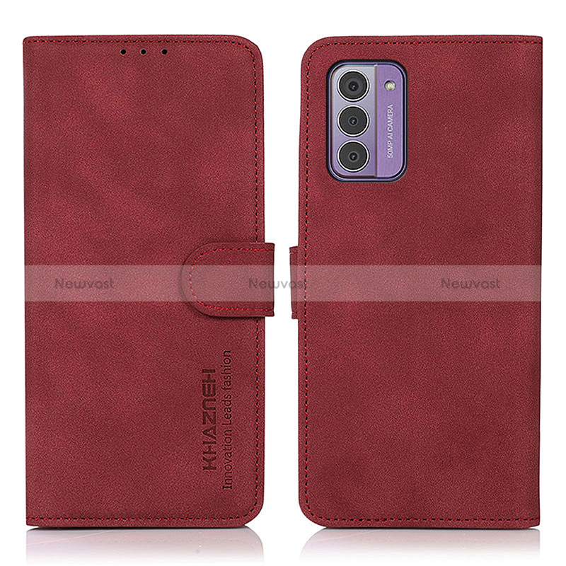 Leather Case Stands Flip Cover Holder D01Y for Nokia G42 5G Red