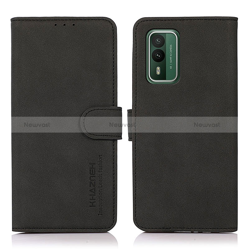 Leather Case Stands Flip Cover Holder D01Y for Nokia XR21 Black