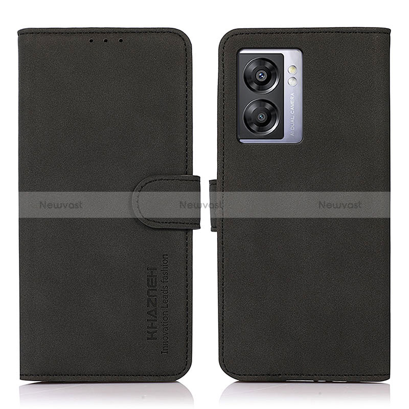 Leather Case Stands Flip Cover Holder D01Y for Oppo K10 5G India Black