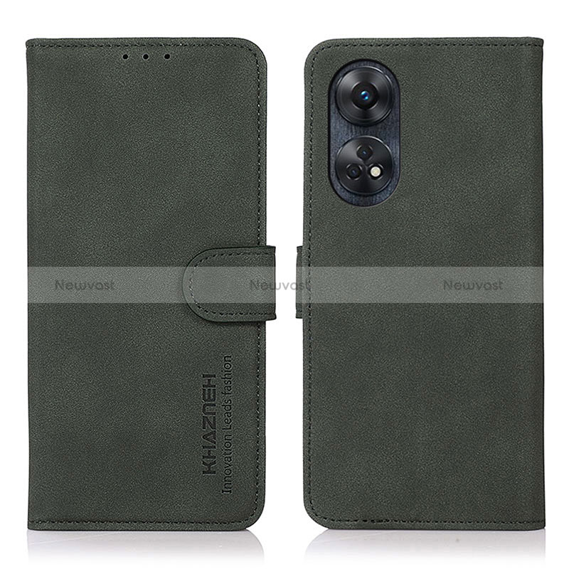 Leather Case Stands Flip Cover Holder D01Y for Oppo Reno8 T 4G Green