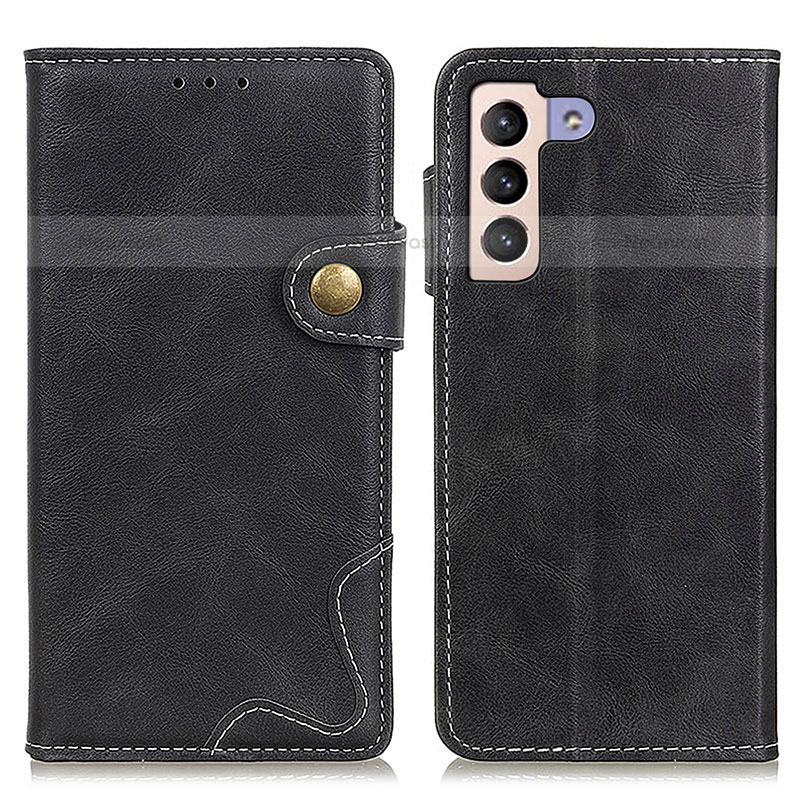 Leather Case Stands Flip Cover Holder D01Y for Samsung Galaxy S21 Plus 5G Black