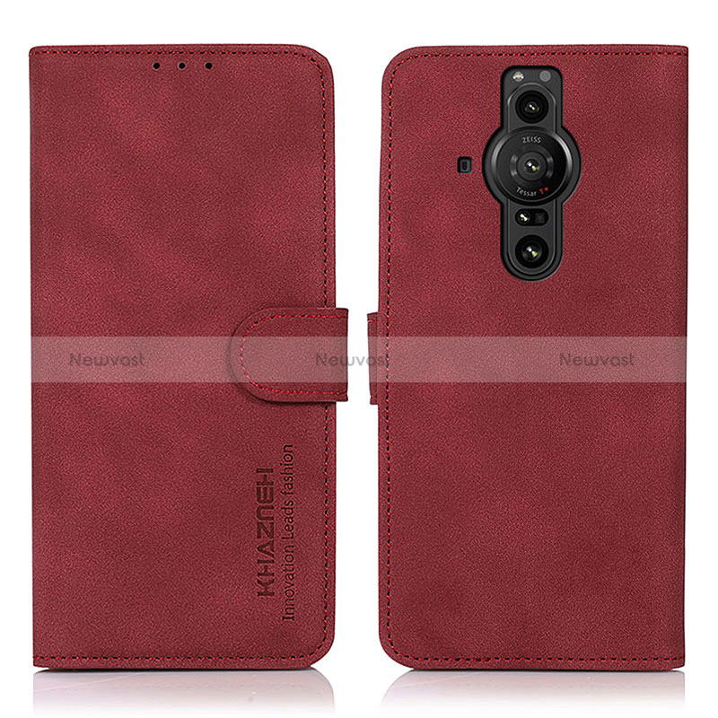 Leather Case Stands Flip Cover Holder D01Y for Sony Xperia PRO-I Red