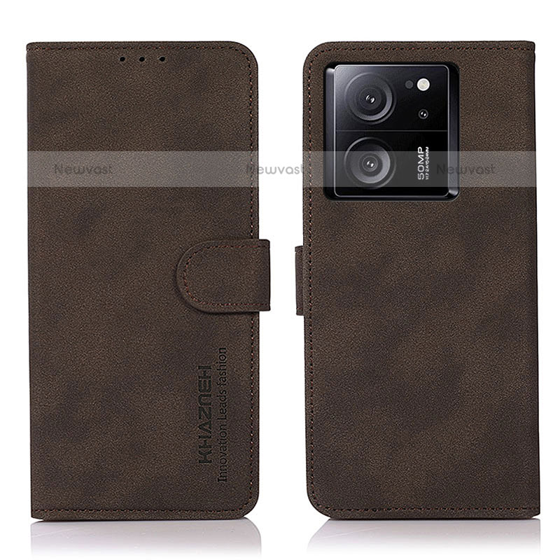 Leather Case Stands Flip Cover Holder D01Y for Xiaomi Redmi K60 Ultra 5G Brown