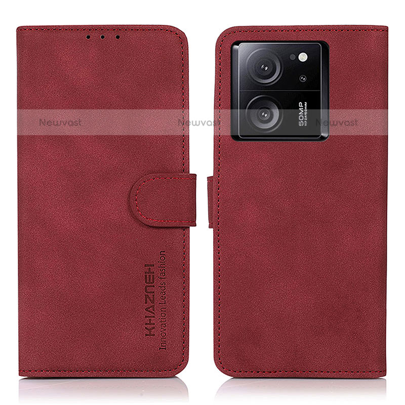 Leather Case Stands Flip Cover Holder D01Y for Xiaomi Redmi K60 Ultra 5G Red