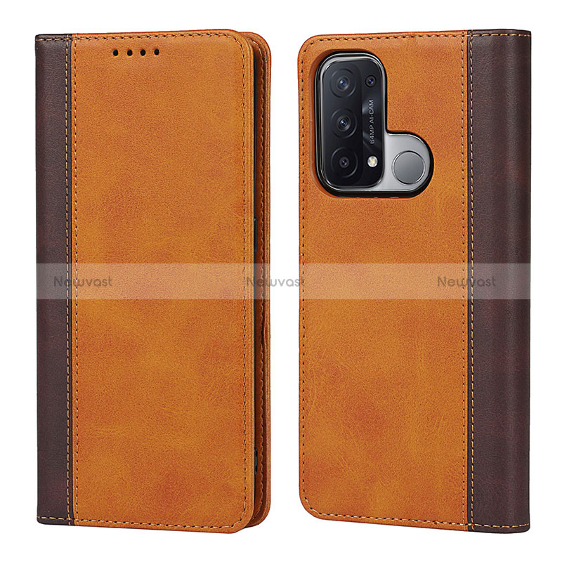 Leather Case Stands Flip Cover Holder D02T for Oppo Reno5 A