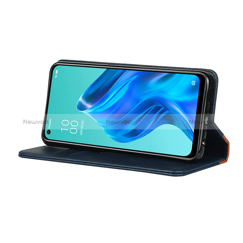 Leather Case Stands Flip Cover Holder D02T for Oppo Reno5 A