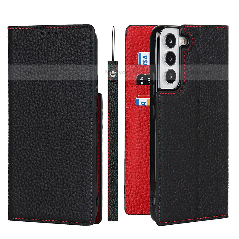 Leather Case Stands Flip Cover Holder D02T for Samsung Galaxy S23 5G