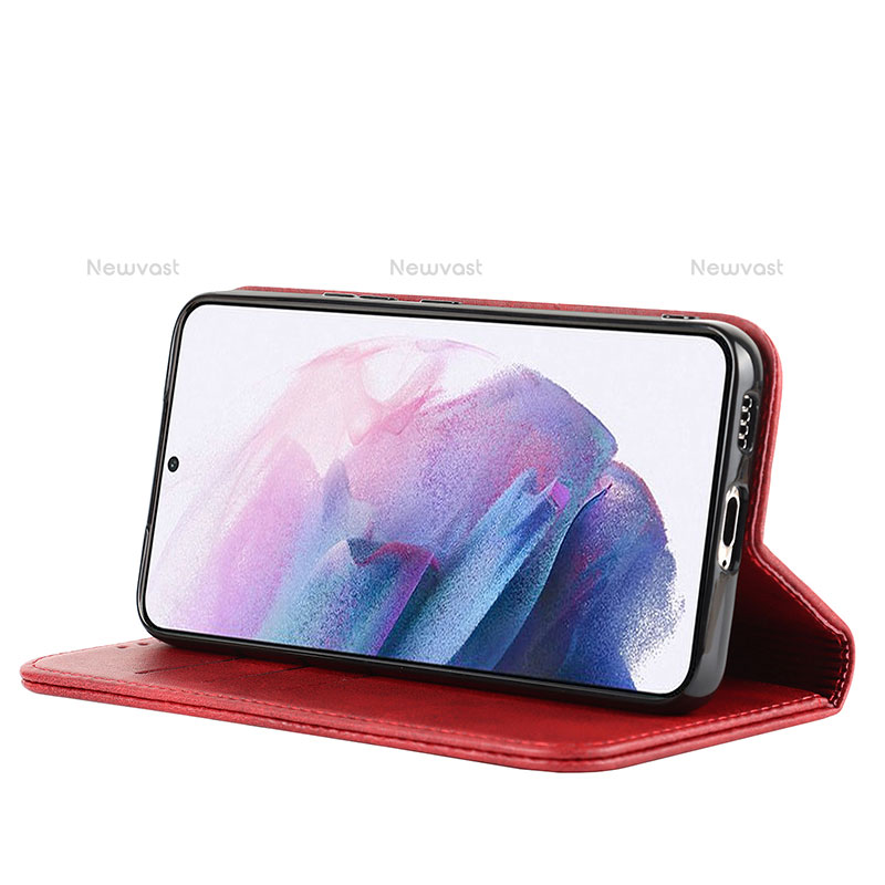 Leather Case Stands Flip Cover Holder D03T for Samsung Galaxy S21 FE 5G