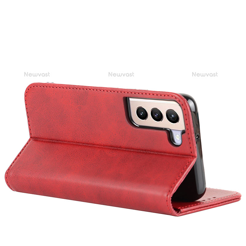 Leather Case Stands Flip Cover Holder D03T for Samsung Galaxy S21 FE 5G