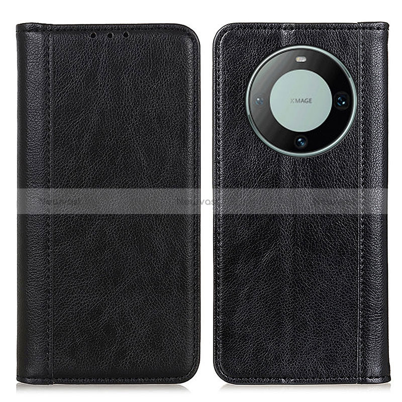 Leather Case Stands Flip Cover Holder D03Y for Huawei Mate 60 Black