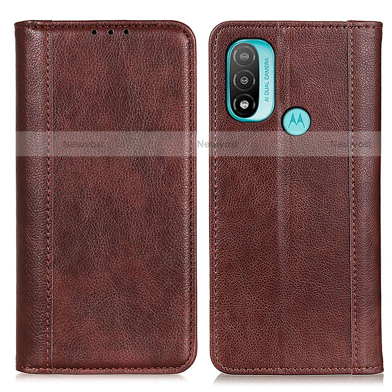 Leather Case Stands Flip Cover Holder D03Y for Motorola Moto E20