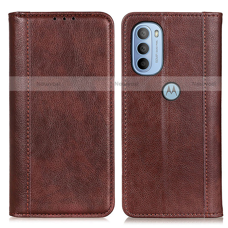 Leather Case Stands Flip Cover Holder D03Y for Motorola Moto G31