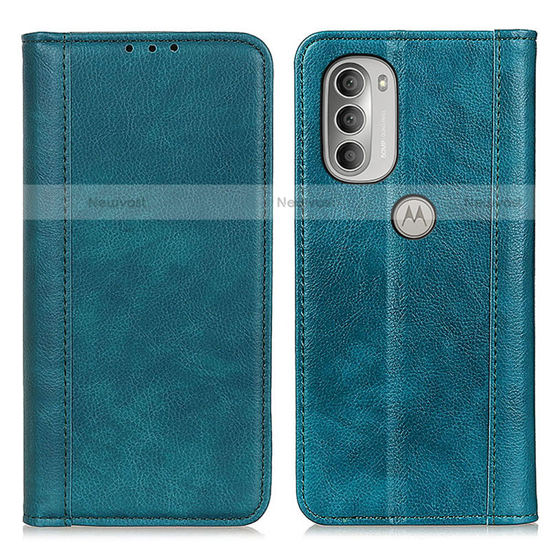 Leather Case Stands Flip Cover Holder D03Y for Motorola Moto G51 5G