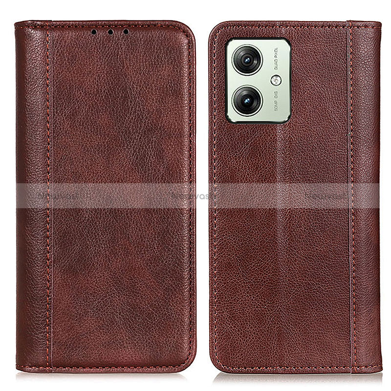 Leather Case Stands Flip Cover Holder D03Y for Motorola Moto G54 5G