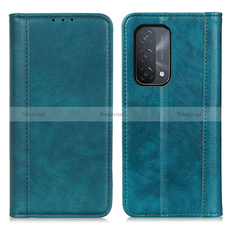 Leather Case Stands Flip Cover Holder D03Y for Oppo A54 5G Green