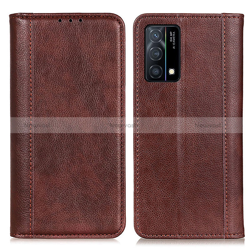 Leather Case Stands Flip Cover Holder D03Y for Oppo K9 5G