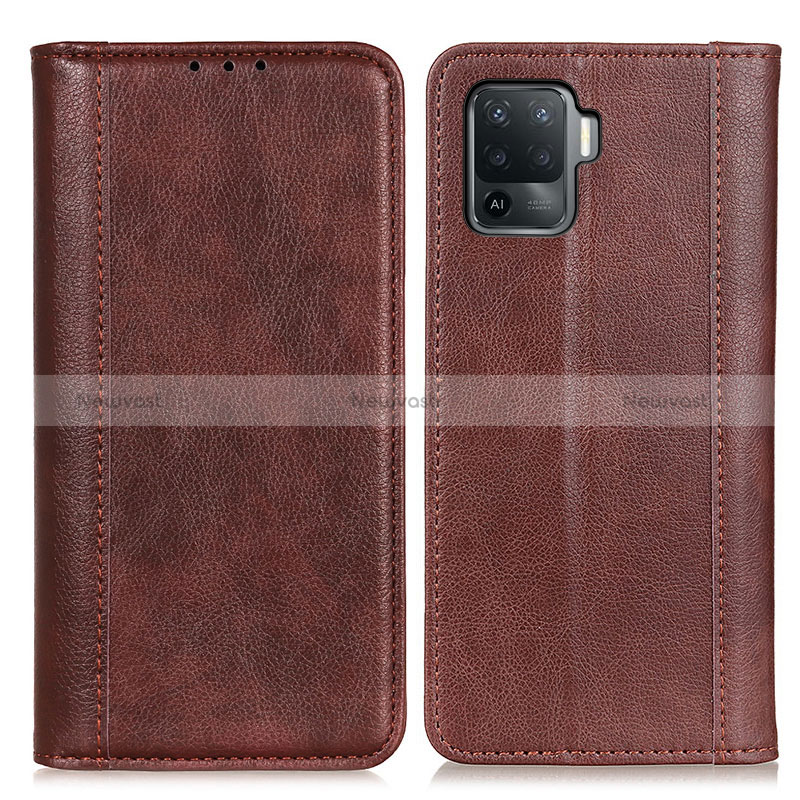 Leather Case Stands Flip Cover Holder D03Y for Oppo Reno5 Lite