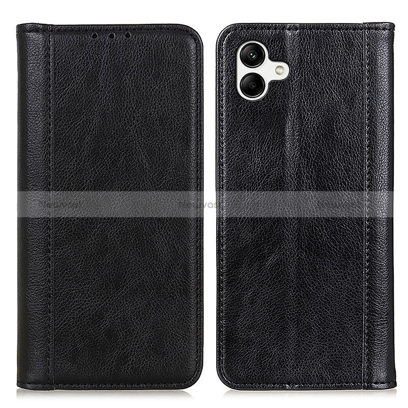 Leather Case Stands Flip Cover Holder D03Y for Samsung Galaxy M04 Black
