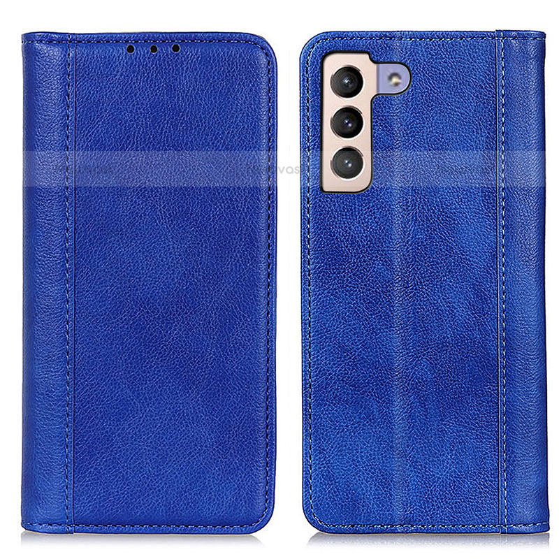 Leather Case Stands Flip Cover Holder D03Y for Samsung Galaxy S23 5G Blue