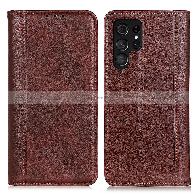 Leather Case Stands Flip Cover Holder D03Y for Samsung Galaxy S24 Ultra 5G