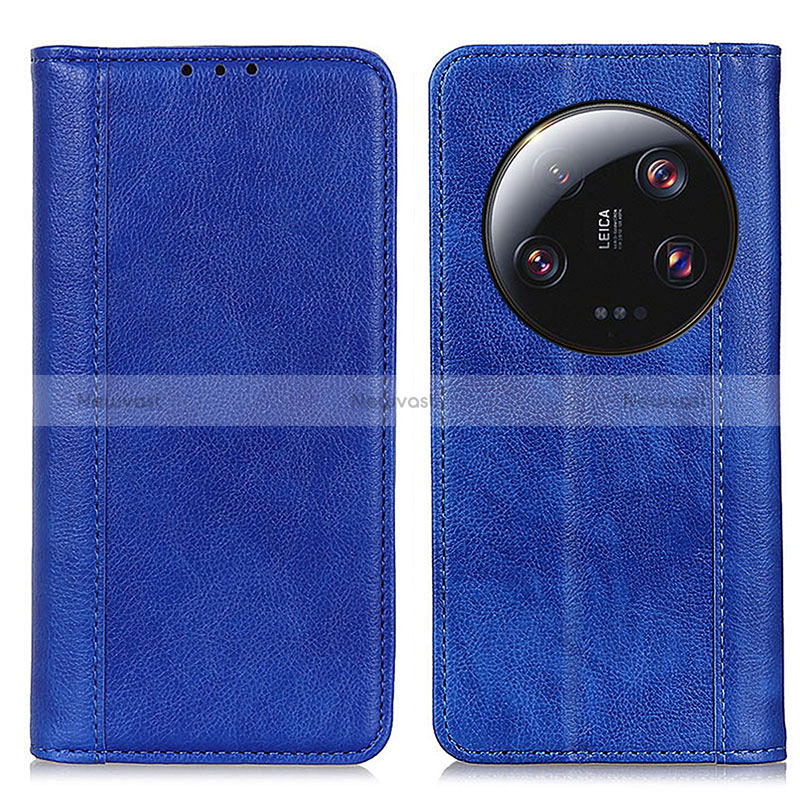 Leather Case Stands Flip Cover Holder D03Y for Xiaomi Mi 13 Ultra 5G Blue