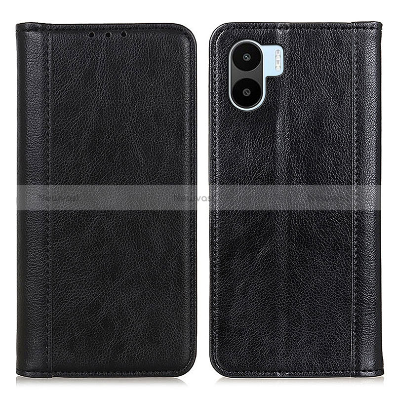 Leather Case Stands Flip Cover Holder D03Y for Xiaomi Poco C51 Black