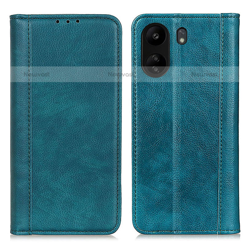 Leather Case Stands Flip Cover Holder D03Y for Xiaomi Poco C65 Green