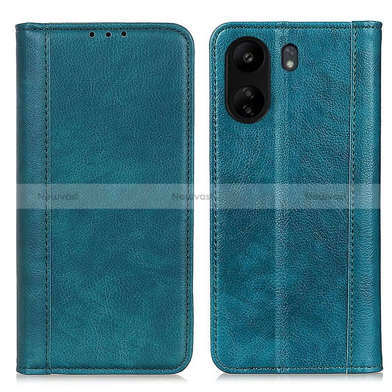 Leather Case Stands Flip Cover Holder D03Y for Xiaomi Redmi 13C Green