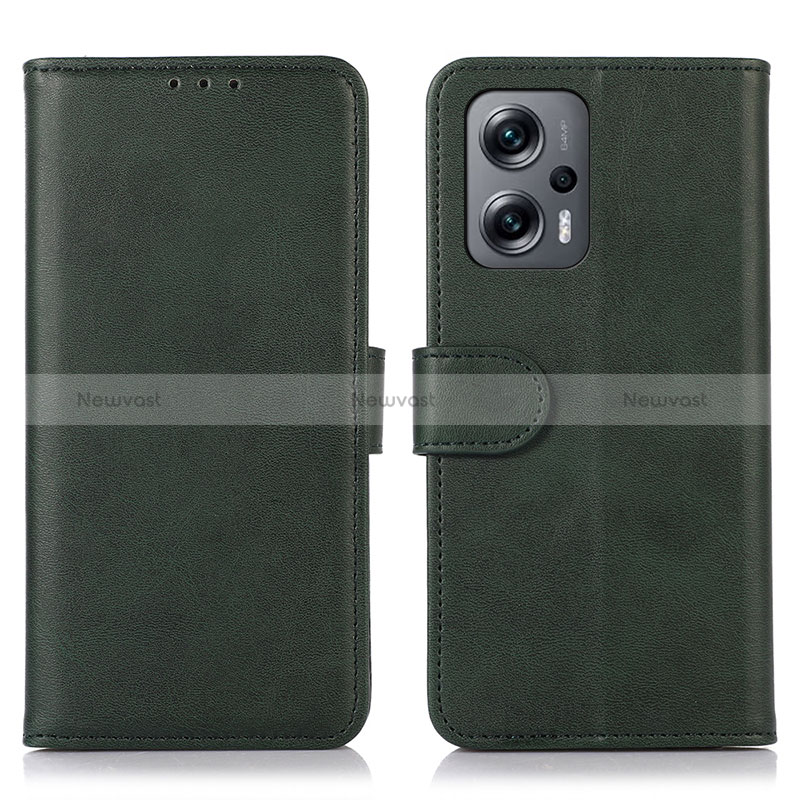 Leather Case Stands Flip Cover Holder D03Y for Xiaomi Redmi K50i 5G Green