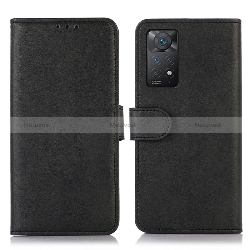 Leather Case Stands Flip Cover Holder D03Y for Xiaomi Redmi Note 11 Pro 4G Black